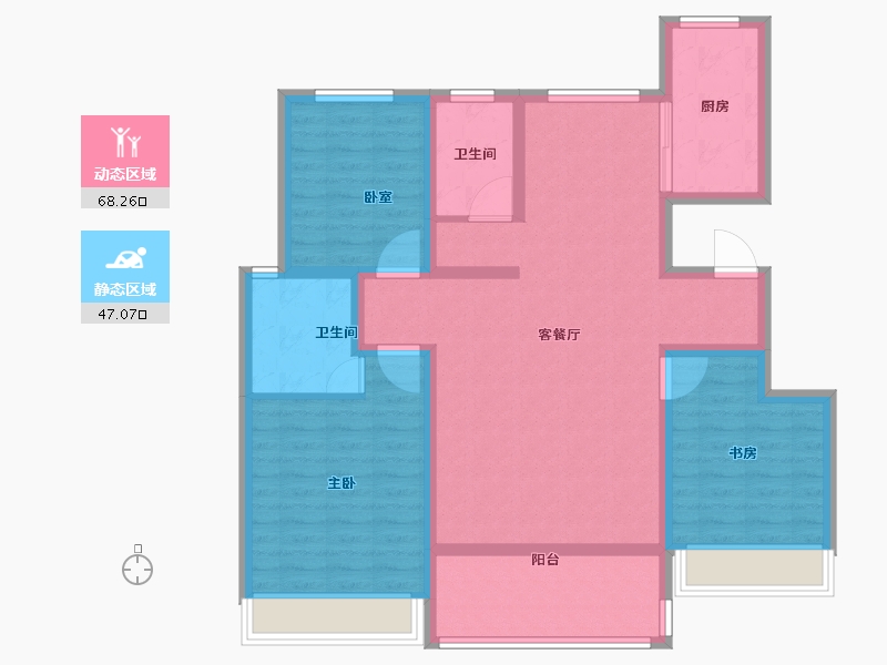 河南省-安阳市-新城国际五期-102.41-户型库-动静分区