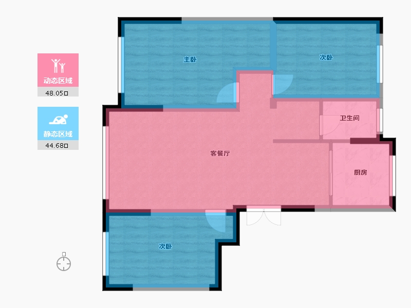 辽宁省-铁岭市-城御花园-83.14-户型库-动静分区