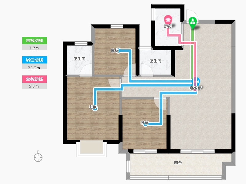 湖北省-黄石市-观澜府-87.66-户型库-动静线