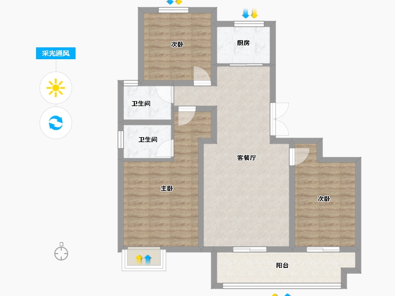 山西省-运城市-阅山府-86.11-户型库-采光通风