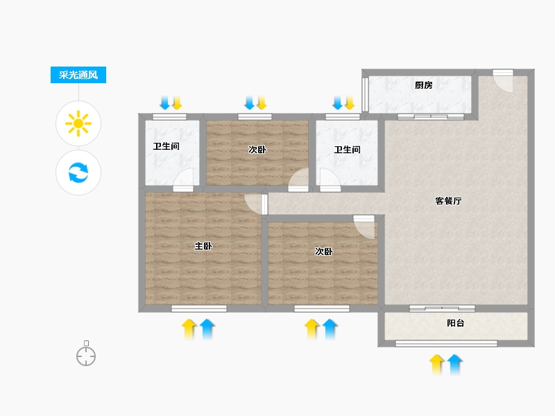 青海省-海东市-紫金花苑-112.15-户型库-采光通风