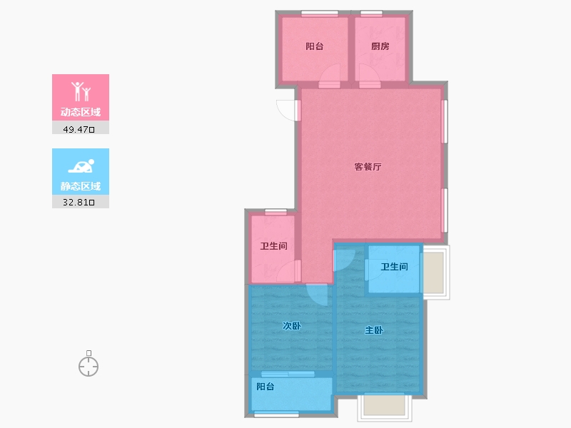 浙江省-杭州市-众安白马御府-73.52-户型库-动静分区