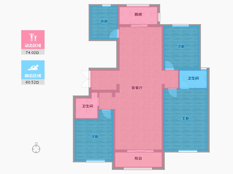 河北省-衡水市-隆江华府-121.06-户型库-动静分区