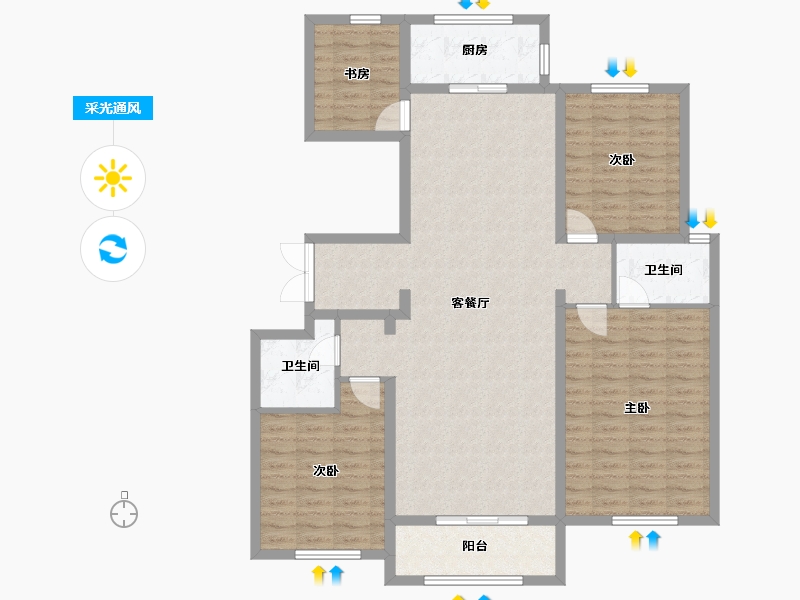 河北省-衡水市-隆江华府-121.06-户型库-采光通风