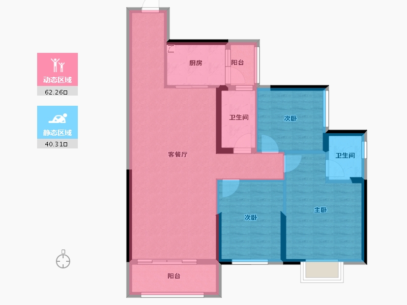 湖南省-株洲市-顺凯公馆-92.00-户型库-动静分区