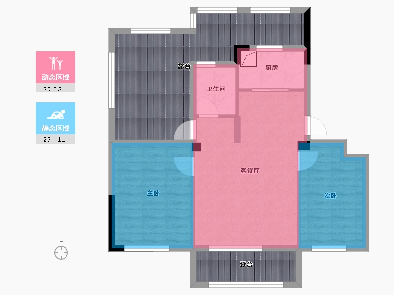 辽宁省-鞍山市-作品壹号-79.82-户型库-动静分区