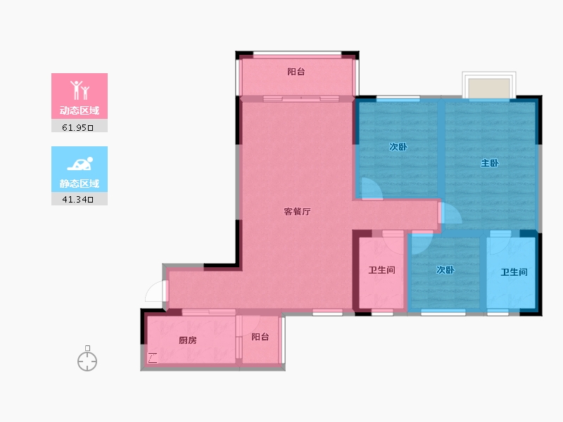 贵州省-遵义市-汇府华庭-91.40-户型库-动静分区