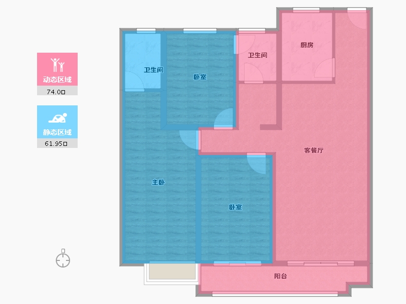 河南省-南阳市-安泰·荣盛公馆-122.40-户型库-动静分区