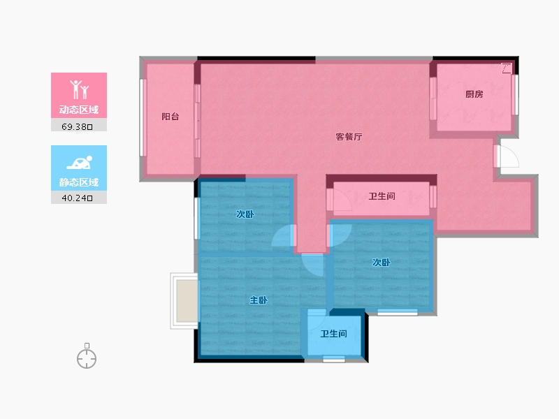 湖南省-湘潭市-锴鑫森林雅园-96.90-户型库-动静分区