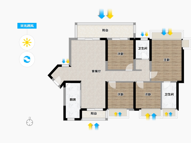 四川省-成都市-新鸿基悦城-112.89-户型库-采光通风