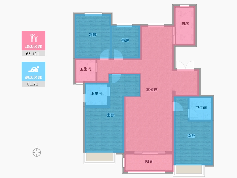 山东省-滨州市-荣盛墨香山南-112.51-户型库-动静分区