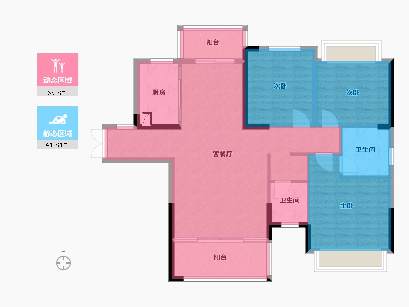 湖南省-常德市-六合清华圆-120.00-户型库-动静分区