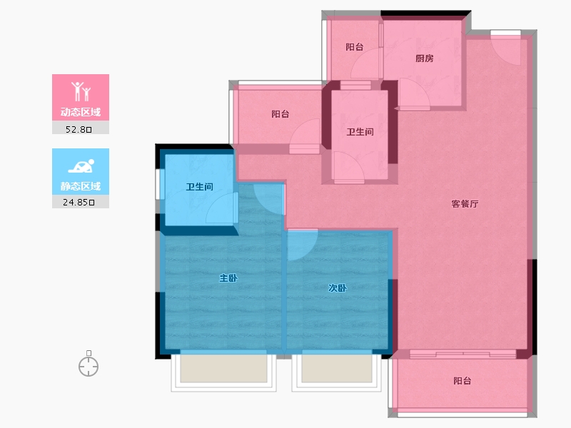 广西壮族自治区-贵港市-星耀碧桂园城市之光-68.49-户型库-动静分区