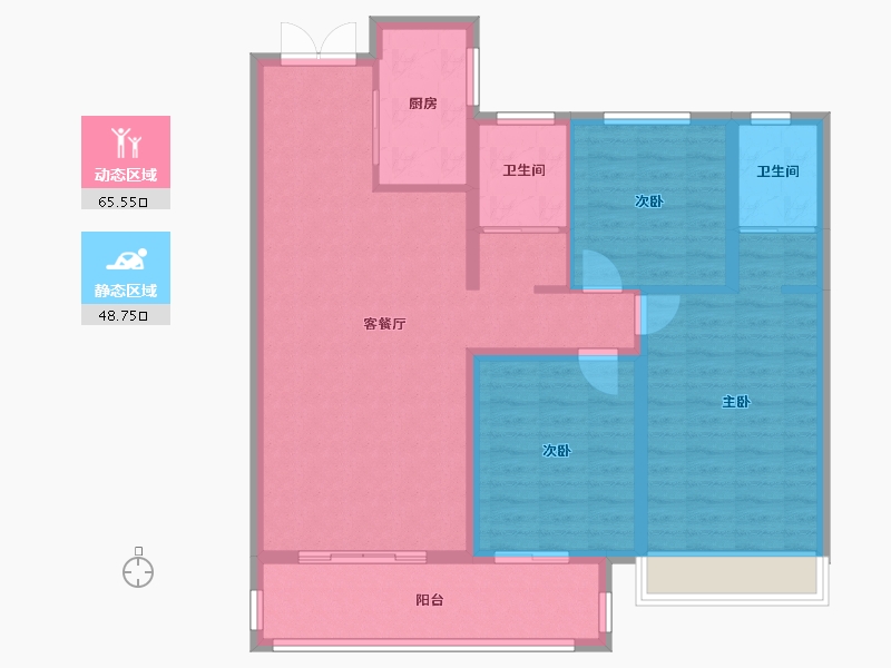 山东省-滨州市-荣盛墨香山南-103.21-户型库-动静分区