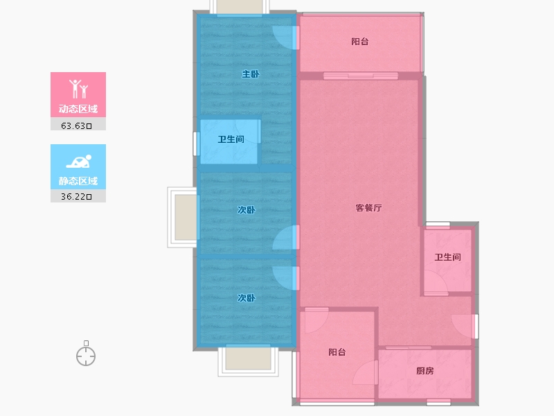 云南省-曲靖市-愿景·中国·宣威公园里康养小镇·芬芳源-90.39-户型库-动静分区