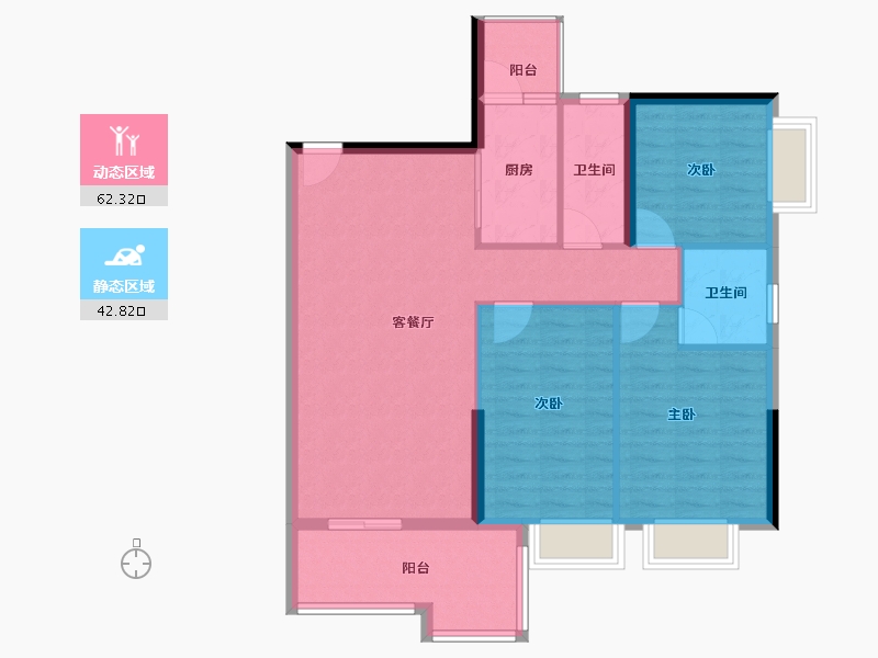 广东省-清远市-悦澋台-95.20-户型库-动静分区