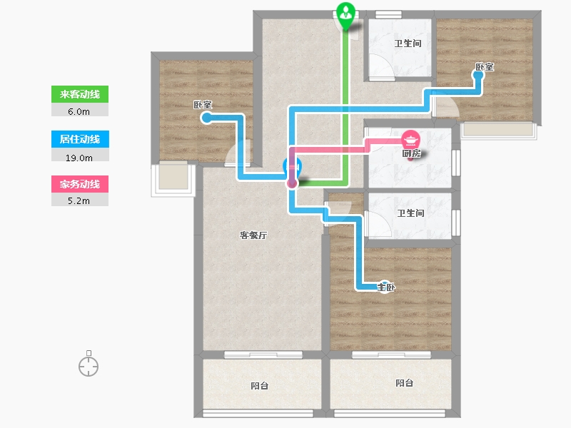 云南省-曲靖市-壹然云府-88.86-户型库-动静线