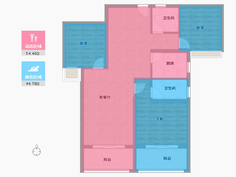 云南省-曲靖市-壹然云府-88.86-户型库-动静分区