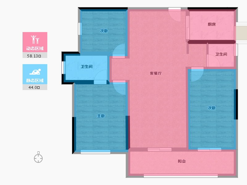 四川省-资阳市-香榭里公园-90.78-户型库-动静分区