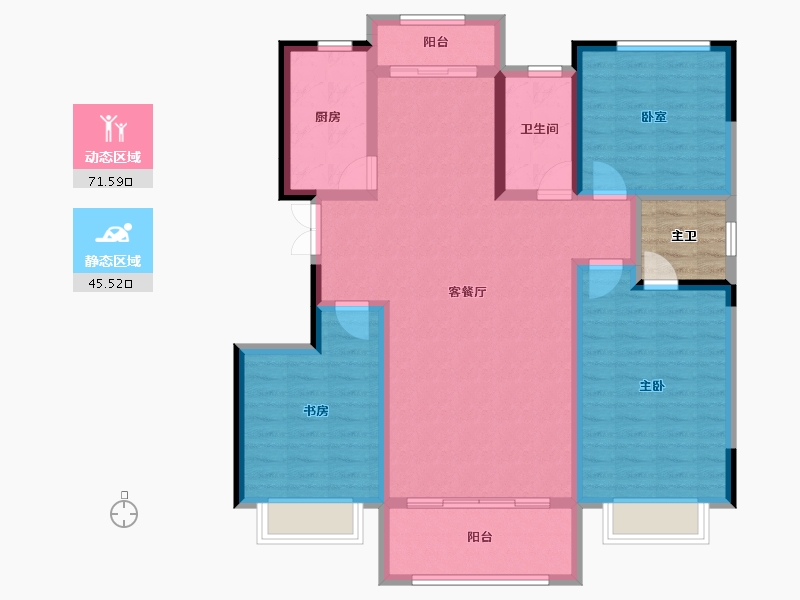 湖南省-湘潭市-城发樟树湾-108.97-户型库-动静分区