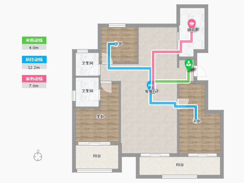 浙江省-杭州市-众安白马御府-93.65-户型库-动静线