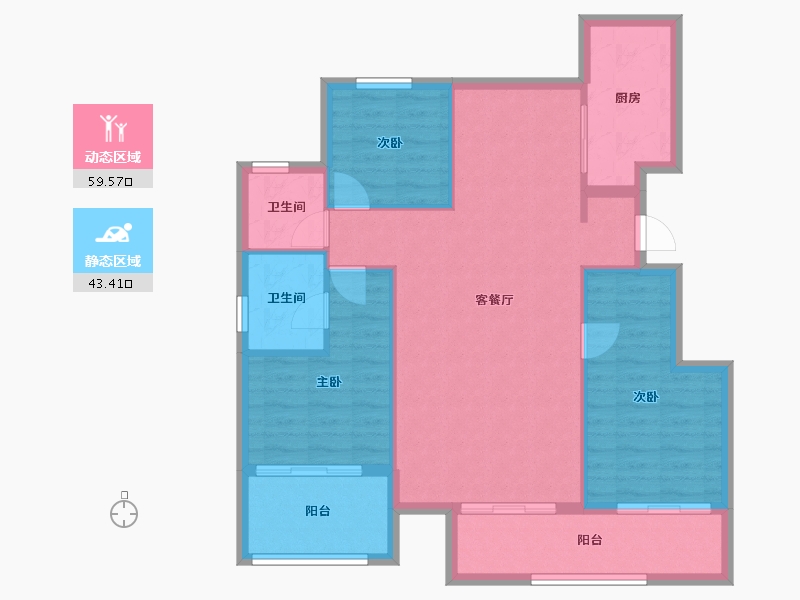 浙江省-杭州市-众安白马御府-93.65-户型库-动静分区