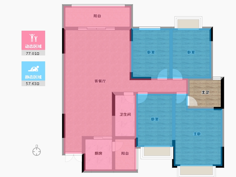 湖南省-湘潭市-城发樟树湾-125.78-户型库-动静分区