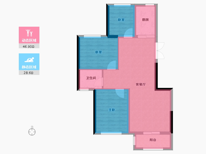 辽宁省-葫芦岛市-晟宇天玺-67.61-户型库-动静分区