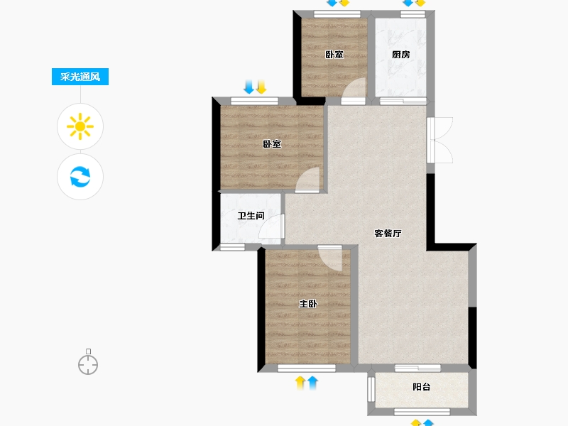 辽宁省-葫芦岛市-晟宇天玺-67.61-户型库-采光通风