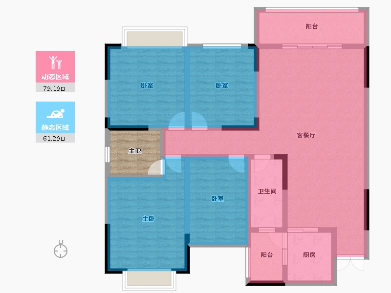 湖南省-湘潭市-城发樟树湾-131.20-户型库-动静分区