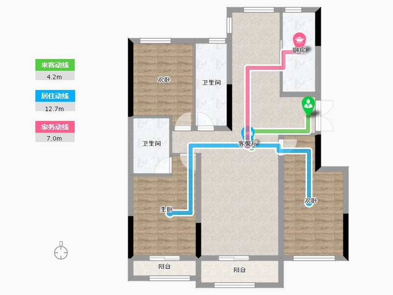 辽宁省-营口市-富甲·甲天下-104.45-户型库-动静线