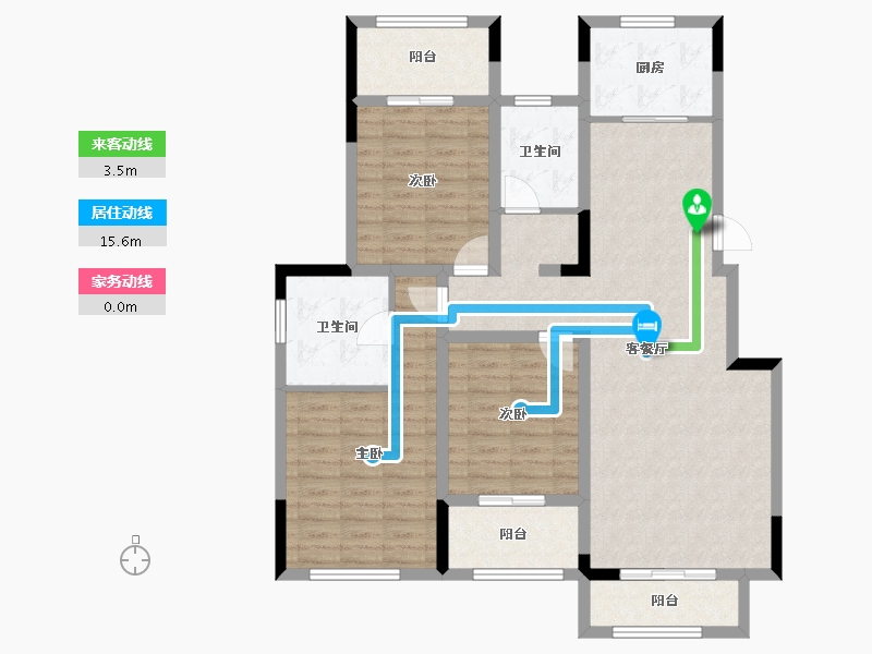 河南省-开封市-橄榄城·璟院-107.57-户型库-动静线