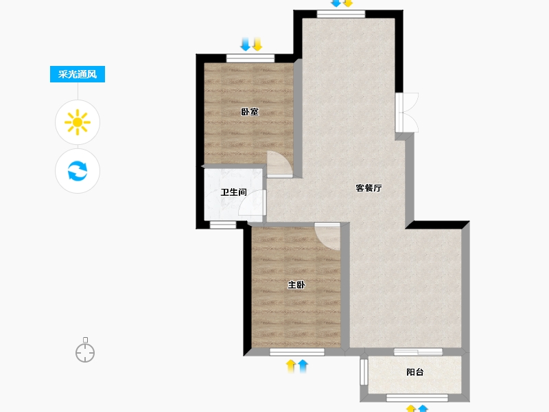 辽宁省-葫芦岛市-晟宇天玺-59.59-户型库-采光通风