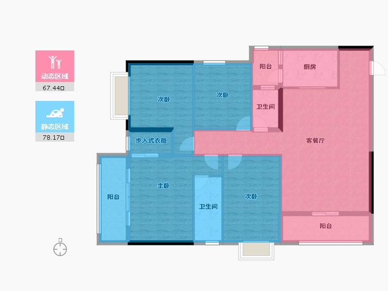 广西壮族自治区-河池市-泽良御景龙庭-132.32-户型库-动静分区