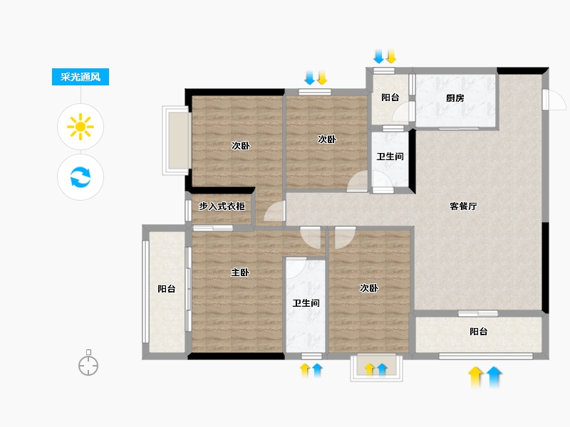 广西壮族自治区-河池市-泽良御景龙庭-132.32-户型库-采光通风