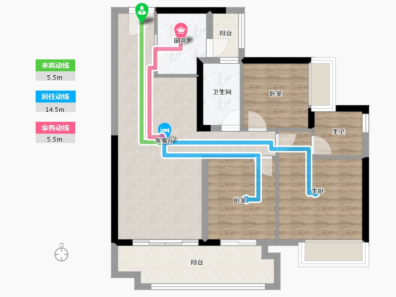 广东省-江门市-敏捷•悦府-79.20-户型库-动静线