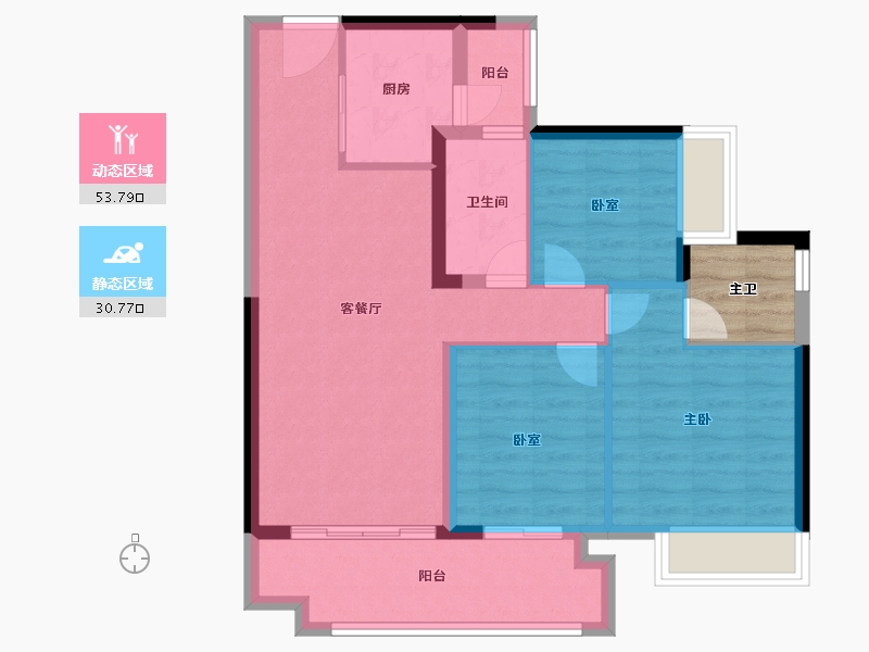 广东省-江门市-敏捷•悦府-79.20-户型库-动静分区