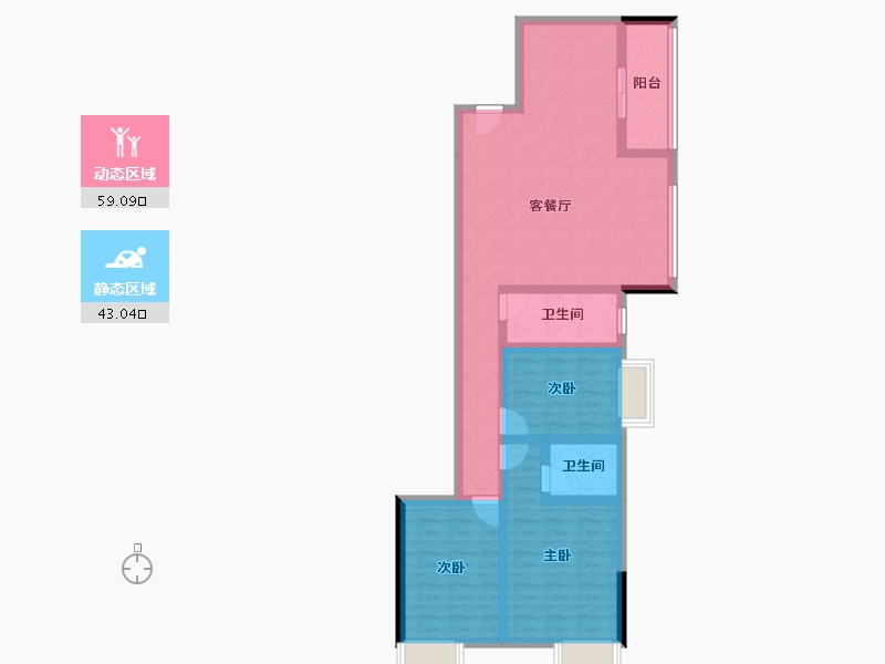 广西壮族自治区-河池市-滨江星园—期-90.16-户型库-动静分区