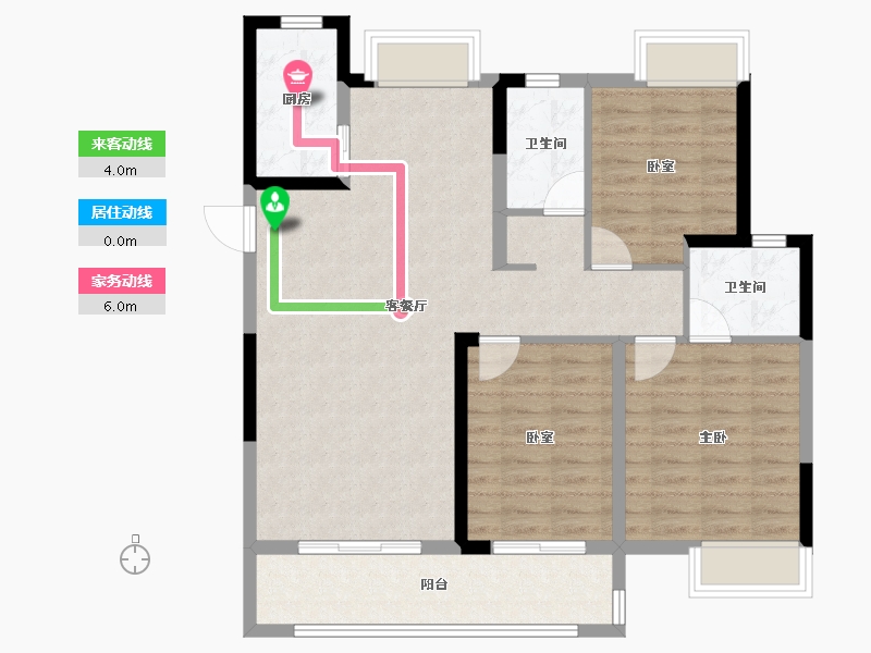 湖北省-黄冈市-城投·竹湖朗阅-95.08-户型库-动静线