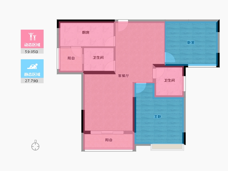 河南省-开封市-通许·壹号公馆-77.60-户型库-动静分区