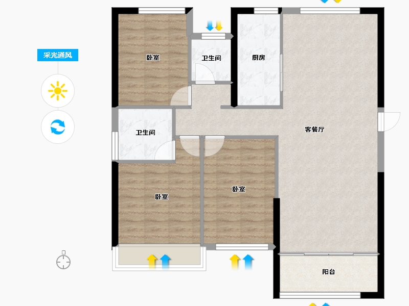 湖北省-十堰市-汉江璟城-99.28-户型库-采光通风