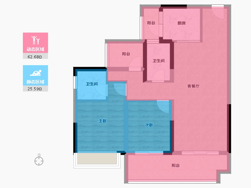 广东省-河源市-碧桂园凤凰台-78.14-户型库-动静分区