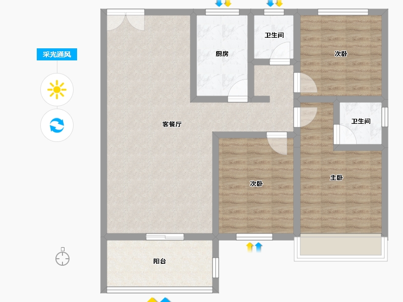 青海省-海东市-壹悦府-95.51-户型库-采光通风