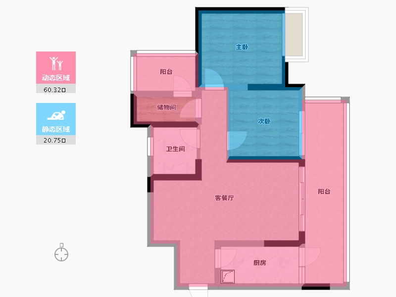 四川省-成都市-百悦142二期-71.11-户型库-动静分区