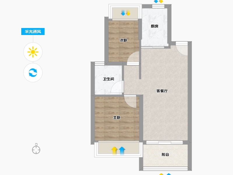 广东省-汕尾市-时代中国时代水岸·海丰-46.45-户型库-采光通风