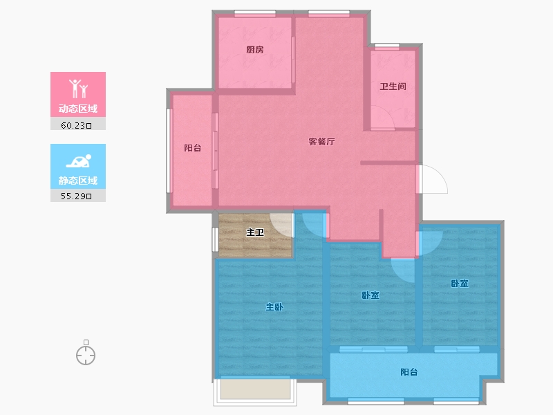 江苏省-徐州市-睢宁万园-108.24-户型库-动静分区