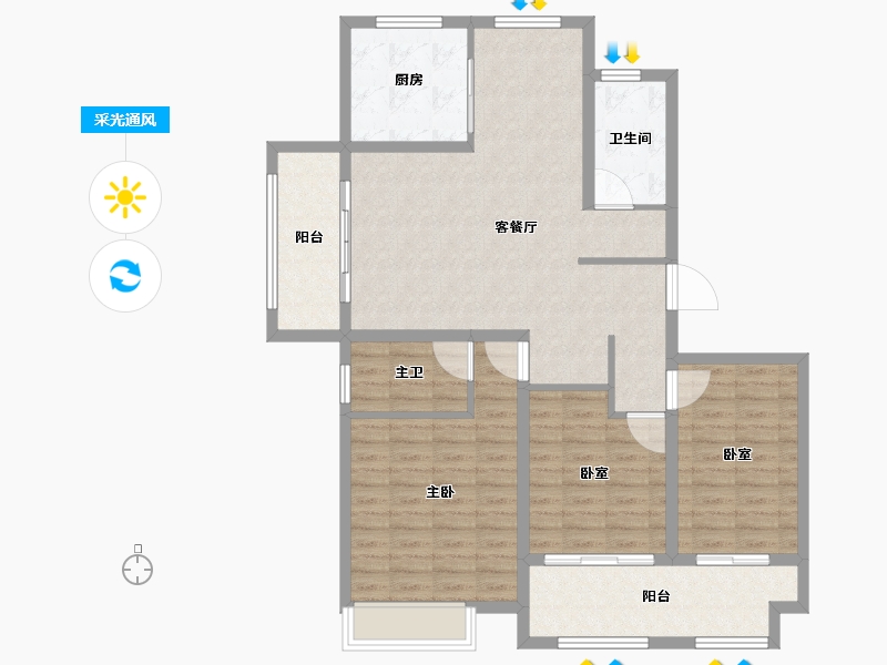 江苏省-徐州市-睢宁万园-108.24-户型库-采光通风