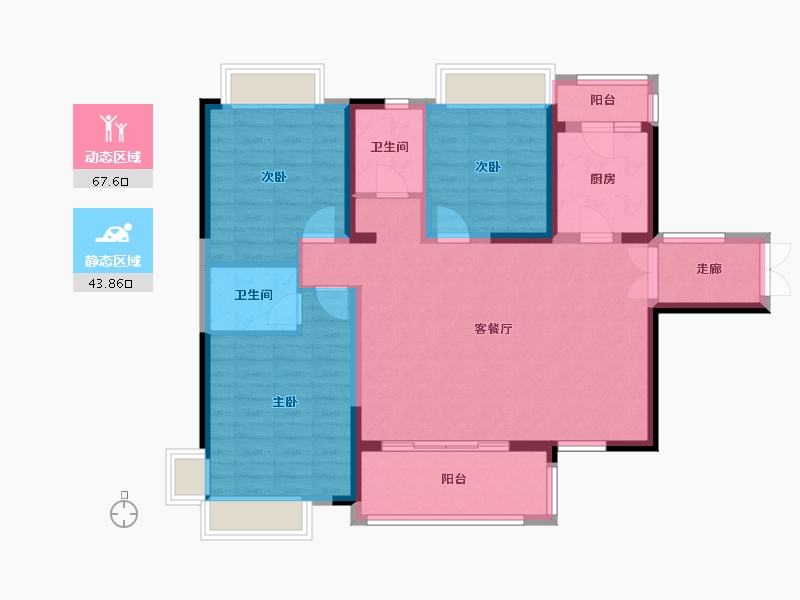 湖南省-岳阳市-江河颐璟城-100.00-户型库-动静分区