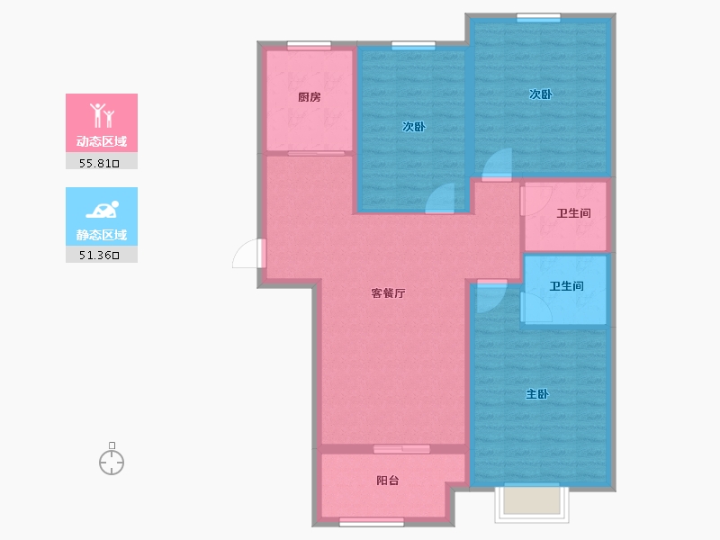 河北省-衡水市-隆江华府-96.15-户型库-动静分区