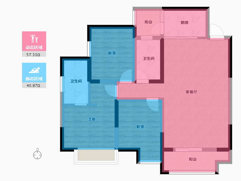 四川省-宜宾市-恒旭·江悦台-86.77-户型库-动静分区